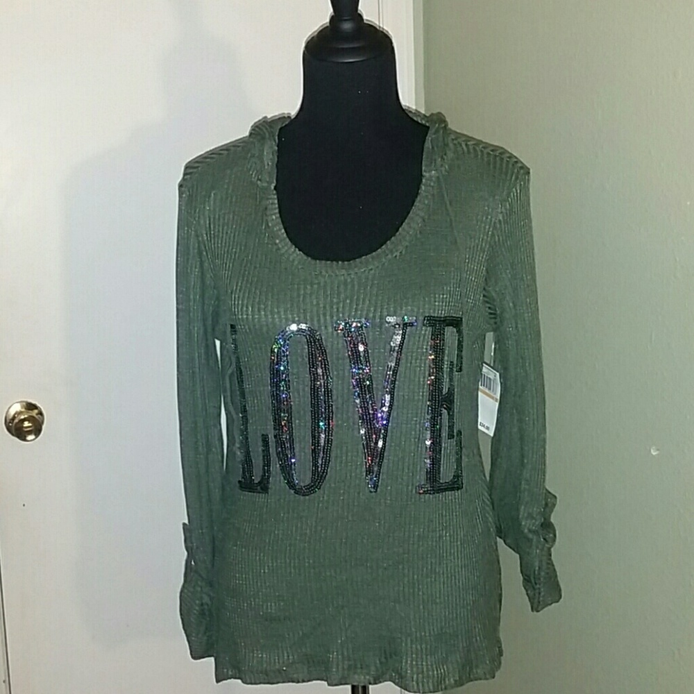Sequined love Hoodie
